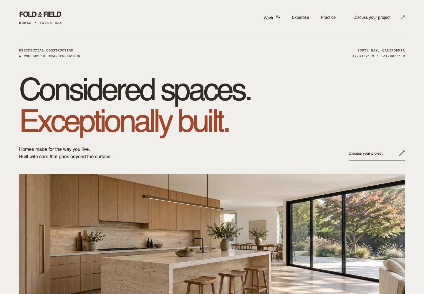 Fold & Field Homes construction & contractors website design preview