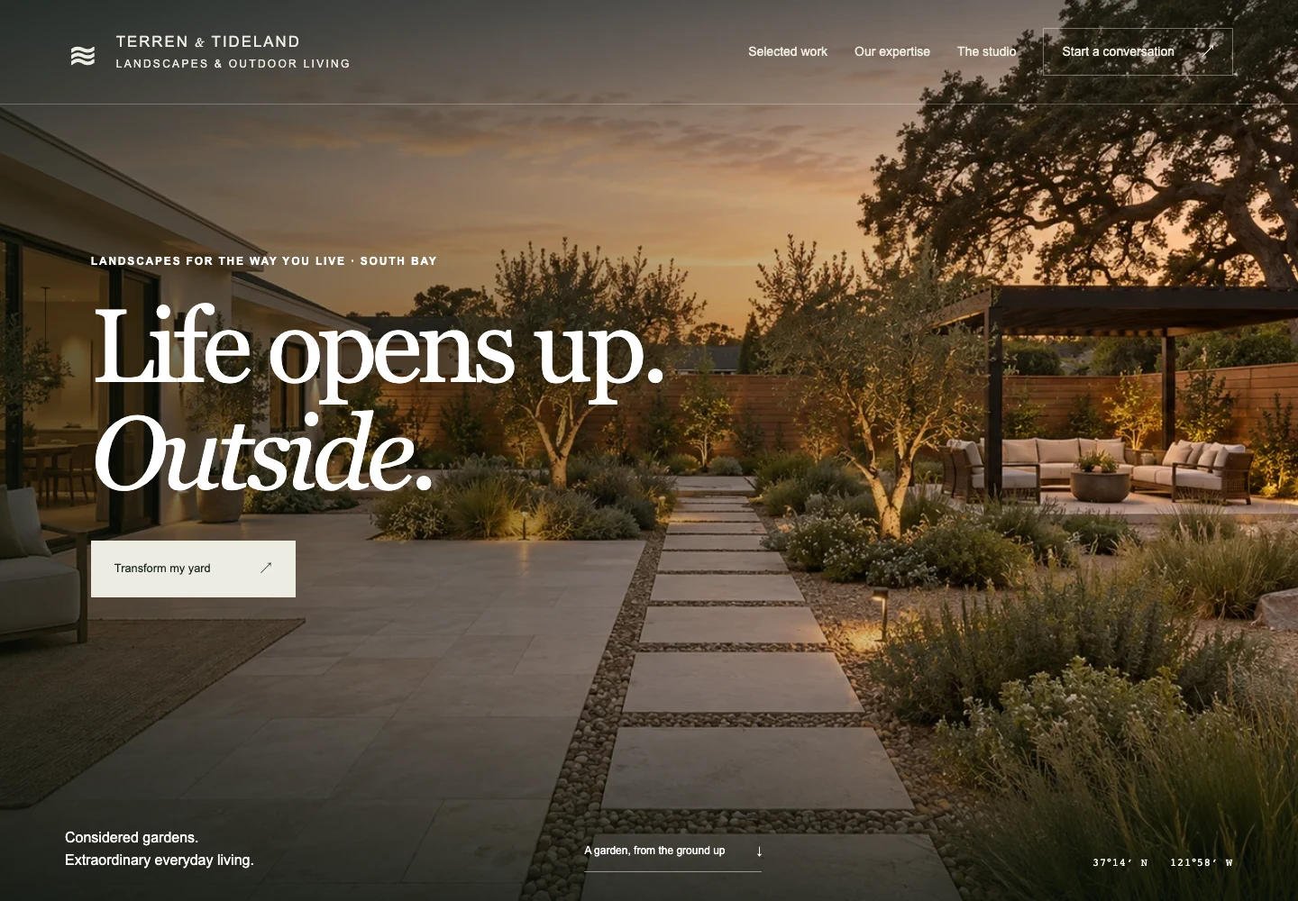 Terren and Tideland landscape website preview